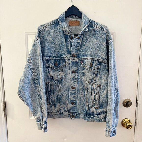 Vintage Levi's Acid Wash Trucker Made In USA 70507-0219 Denim Jacket Sz Lr - Picture 2 of 12